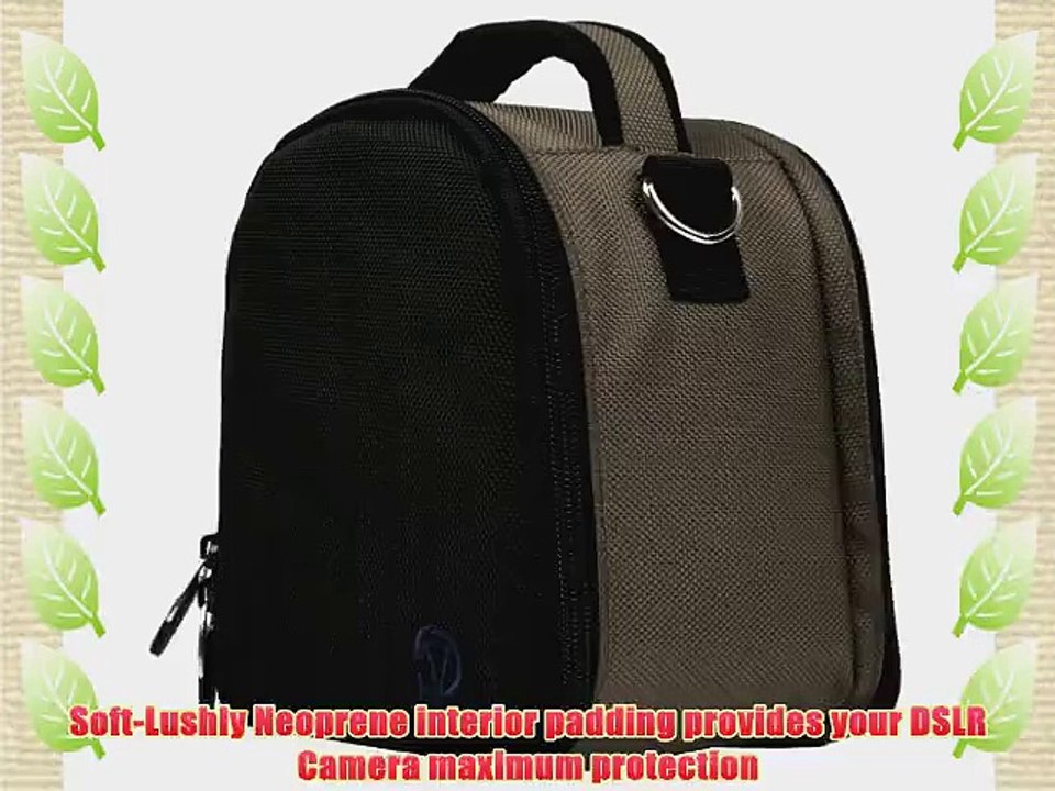 Laurel Compact Edition Silver Grey Nylon DSLR Camera Handbag Carrying Case with Removable Shoulder