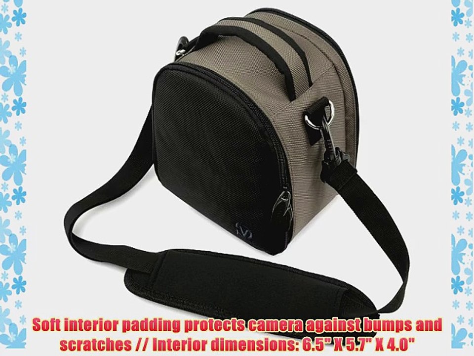Stylish Elegant Laurel Steel Grey Camera Bag with Adjustable Shoulder Strap for Canon EOS 35mm