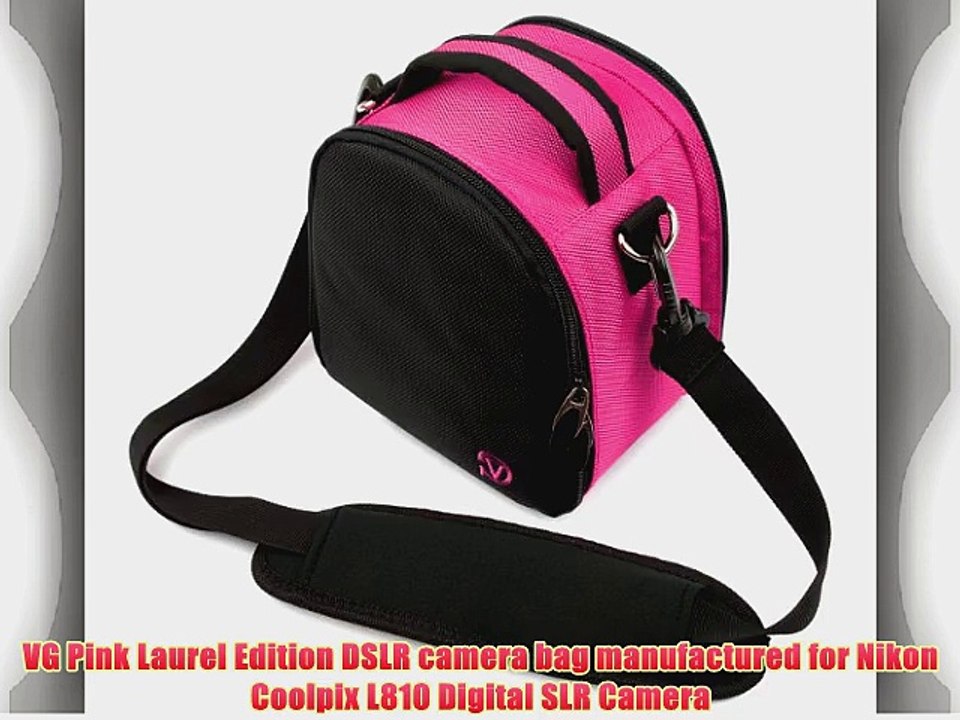 VG Hot Pink Laurel DSLR Camera Carrying Bag with Removable Shoulder Strap for Nikon Coolpix