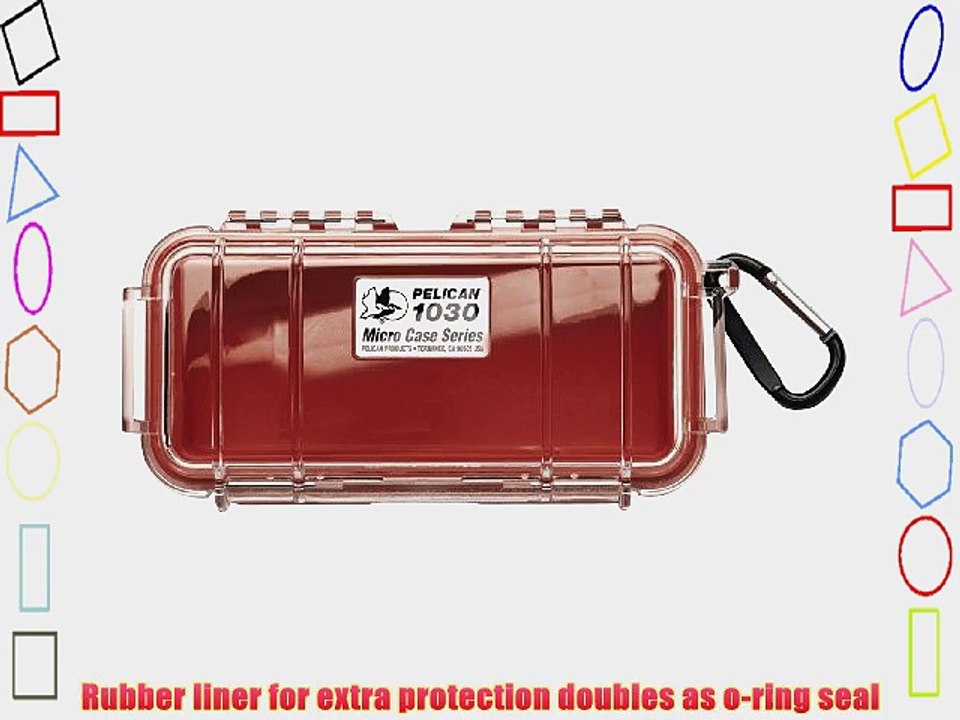 Pelican 1030 Red with Clear Lid Micro-Case (Red)