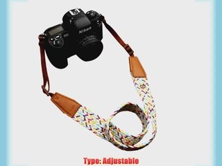 Colorful! Cotton Braided Span/leather Universal Camera Shoulder Neck Strap for Nikon Canon