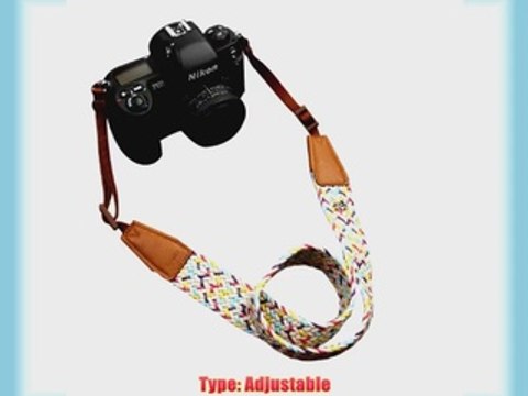 Colorful! Cotton Braided Span/leather Universal Camera Shoulder Neck Strap for Nikon Canon