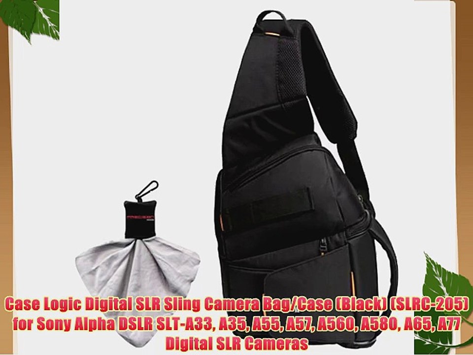 Case Logic Digital SLR Sling Camera Bag/Case (Black) (SLRC-205) for Sony Alpha DSLR SLT-A33