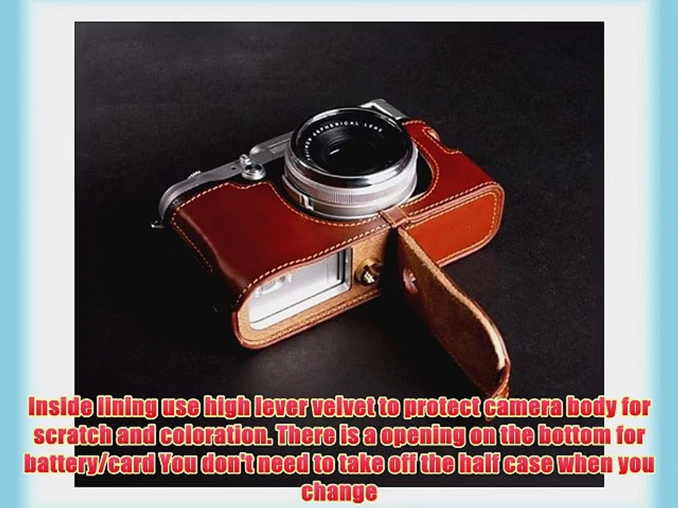 Bandc Handmade Genuine Real Leather Half Camera Case Bag Cover for Fujifilm X100s X100