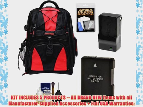 Precision Design Multi-Use Laptop/Tablet Digital SLR Camera Backpack Case (Black/Red) with