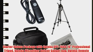 Starter Deluxe Package with Opteka OPT-7000 70 Professional Tripod Opteka Microfiber Deluxe