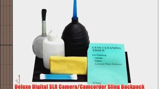 Deluxe Digital SLR Camera/Camcorder Sling Backpack (Black/Blue) For The Olympus OM-D E-M1 PEN