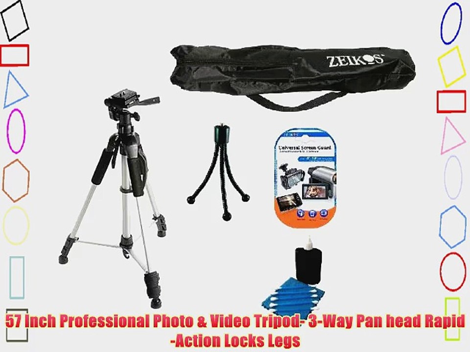 Deluxe 57 Camera Tripod with Carrying Case   Mini Tripod   LCD Screen Protectors   SAVEoN Camera
