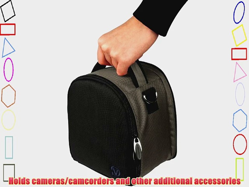 Grey Slim Holster Camera Bag Lightweight Protective Carrying Case with Extra Accessory Compartment