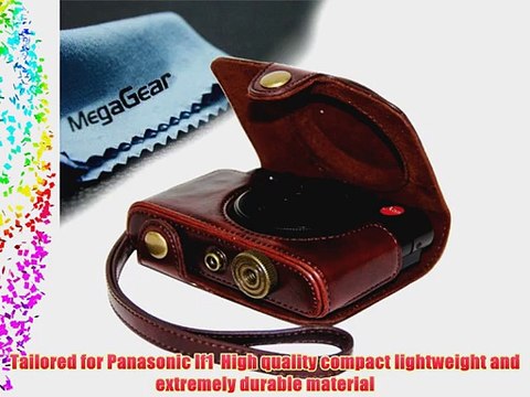 MegaGear Ever Ready Protective Leather Camera Case Bag for Case for Panason?c LF1 (Dark Brown)