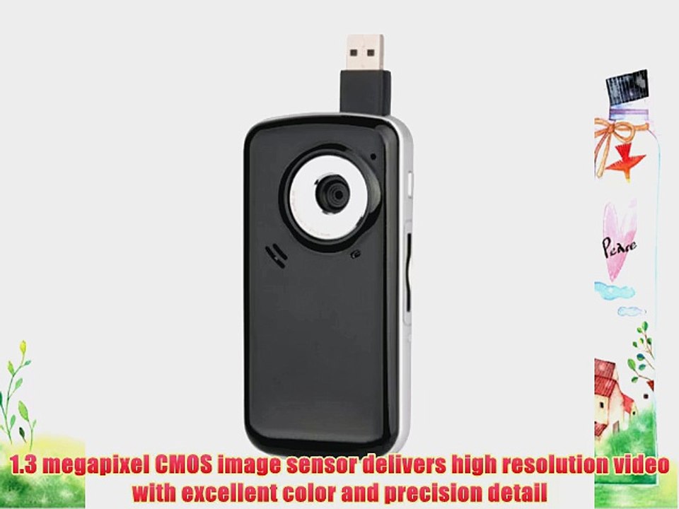 Cobra CBDDVC975 Digital 1.3MP Flash Memory Camcorder with 1.8-Inch LCD and Flip-Out USB Connector