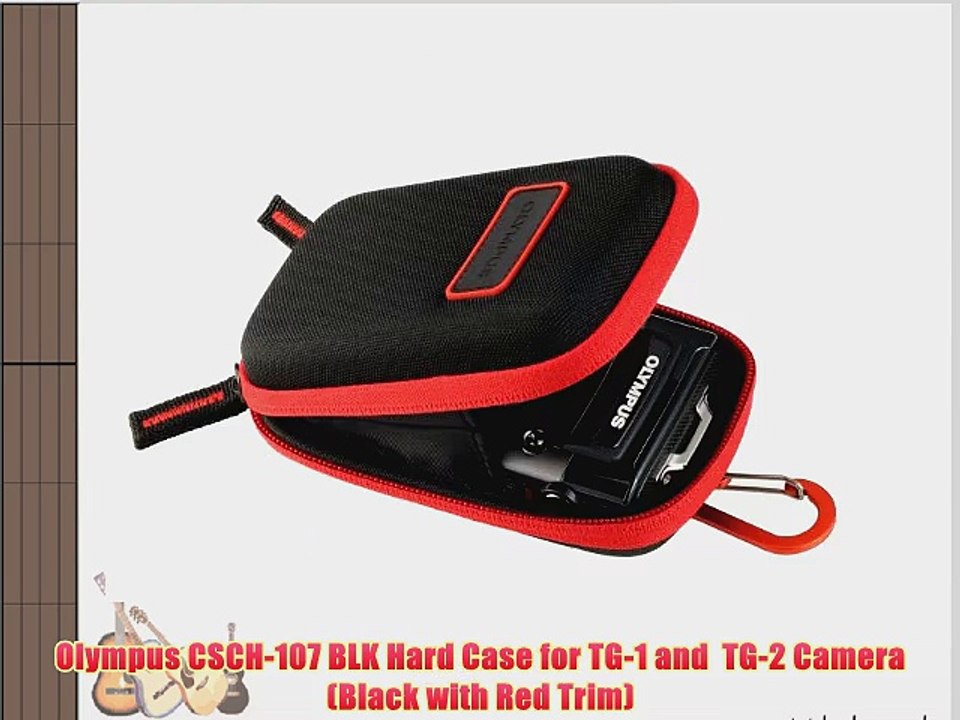 Olympus CSCH-107 BLK Hard Case for TG-1 and  TG-2 Camera (Black with Red Trim)