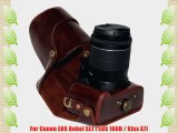 MegaGear Ever Ready Protective Brown Leather Camera Case Bag for Canon EOS Rebel SL1 with 18-55mm