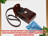 MegaGear Vertical Protective Dark Brown Leather Camera Case  Bag for Sony DSC-RX100M II Cyber-shot