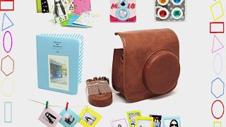 Fujifilm Instax Mini 8 Instant Camera Accessory Bundles Set (Included: Brown Mini 8 Vintage