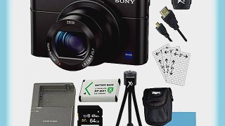 Sony DSC-RX100M III Cyber-shot Digital Still Camera Bundle with 64GB Card Spare Battery Rapid