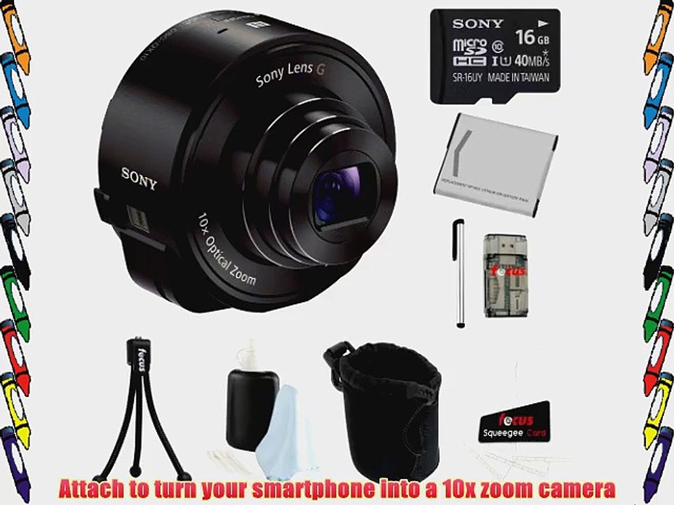 Sony DSC-QX10 QX10 18MP Smartphone Interchangeable Attachable Lens-Style Camera with 10x Optical