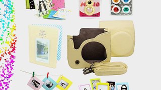 Fujifilm Instax Mini 8 Instant Camera Accessory Bundles Set (Included: Cream Mini 8 Vintage