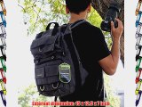 Evecase Canvas DSLR Camera Backpack w/Rain Cover - Gray for Canon EOS 70D 60D 60Da 7D Mark