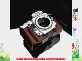 Gariz Genuine Leather XS-CHDFBR Camera Metal Half Case for Nikon DF Brown