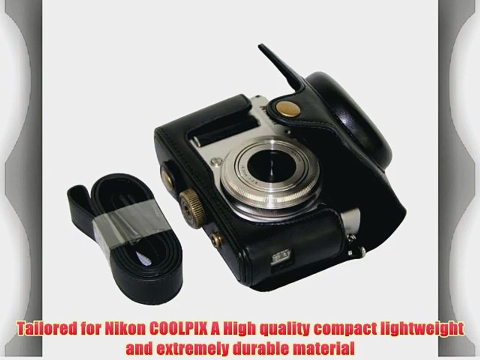 MegaGear Ever Ready Protective Black Leather Camera Case Bag for Nikon COOLPIX A with 28mm