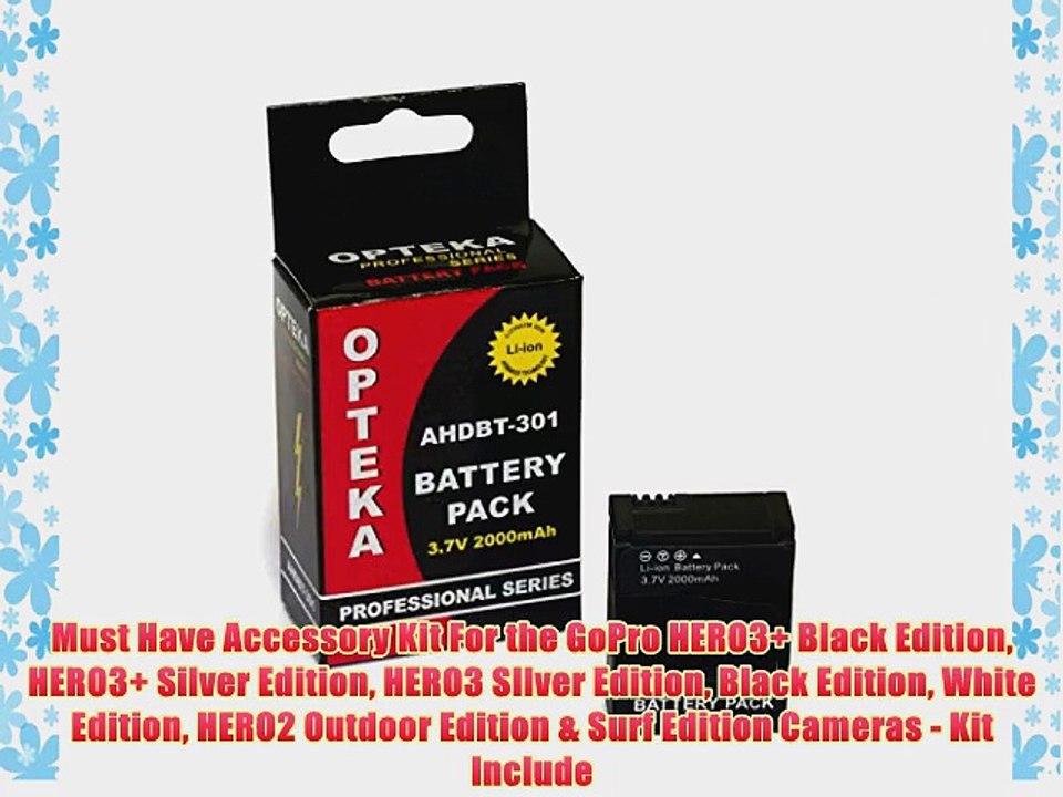 Must Have Accessory Kit For the GoPro HERO3  Black Edition HERO3  Silver Edition HERO3 SIlver