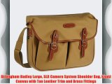 Billingham Hadley Large SLR Camera System Shoulder Bag Khaki Canvas with Tan Leather Trim and