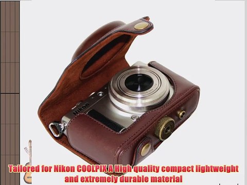 MegaGear Ever Ready Protective Dark Brown Leather Camera Case Bag for Nikon COOLPIX A with
