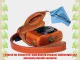 MegaGear Ever Ready Protective Light Brown Leather Camera Case Bag for Canon PowerShot G16