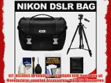 Nikon Deluxe Digital SLR Camera Case - Gadget Bag with Nikon 60 Tripod   Cleaning Kit for D7000