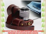 MegaGear Ever Ready Protective Leather Camera Case Bag for Sony Alpha A6000 with 16-50mm (Dark
