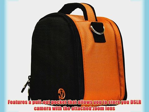 Laurel Compact Edition Nylon Orange DSLR Camera Carrying Handbag with Removable Shoulder Strap