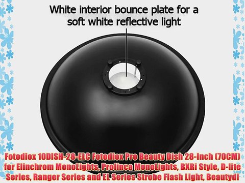 Fotodiox 10DISH-28-ELC Fotodiox Pro Beauty Dish 28-Inch (70CM) for Elinchrom MonoLights Prolinca