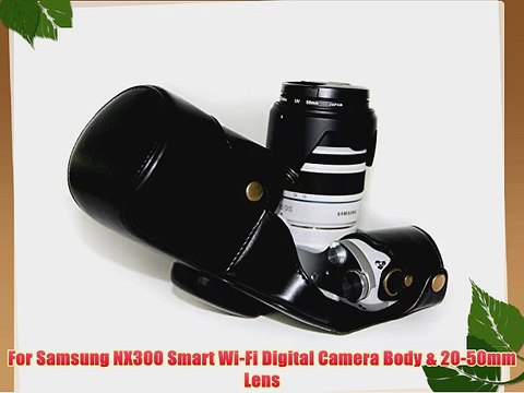 TechCare Tm Ever Ready Protective Black PU Leather Camera Case Bag for Samsung NX300 Smart