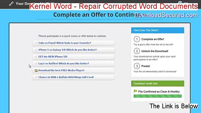 Kernel Word - Repair Corrupted Word Documents Full Download (Instant Download 2015)