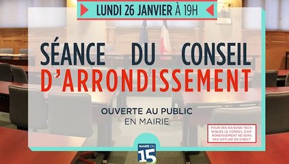 Conseil d'arrondissement du Lundi 26 Janvier 2015