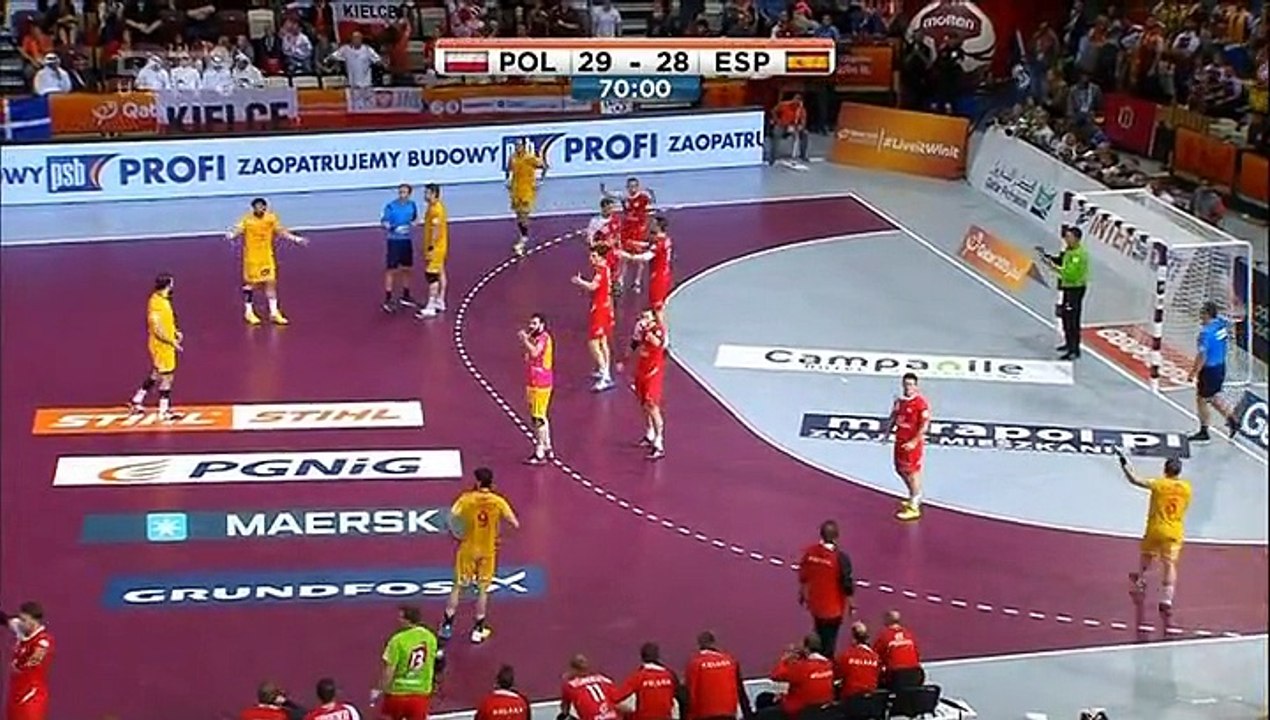 Poljska - Španjolska 29-28 (13-13, 24-24), Poljska treća! (68:35...), 01.02.2015.