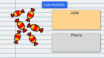 Capsule vidéo réalisée avec Explain Everything : les moitiés
