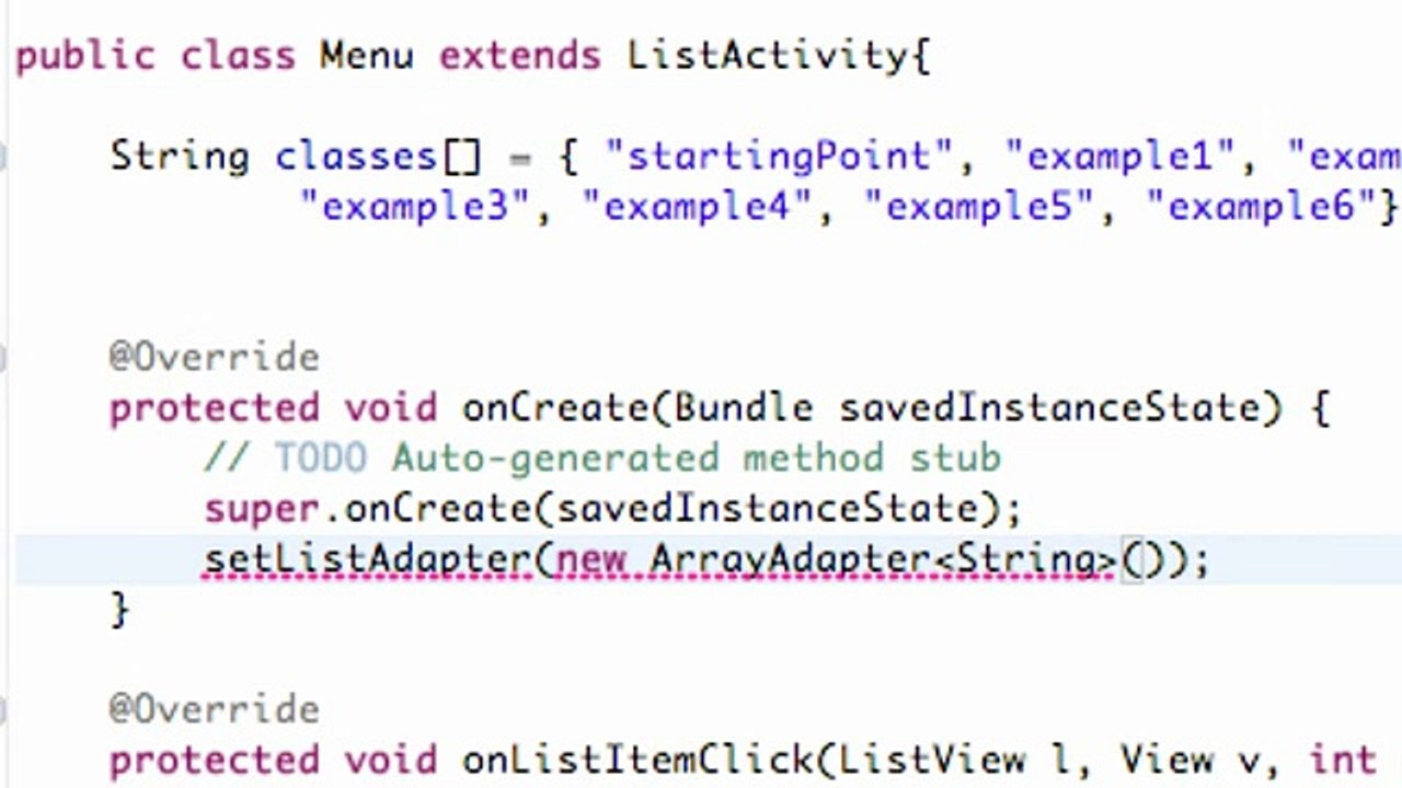 Android Application Development - 19 - Setting up an ArrayAdapter