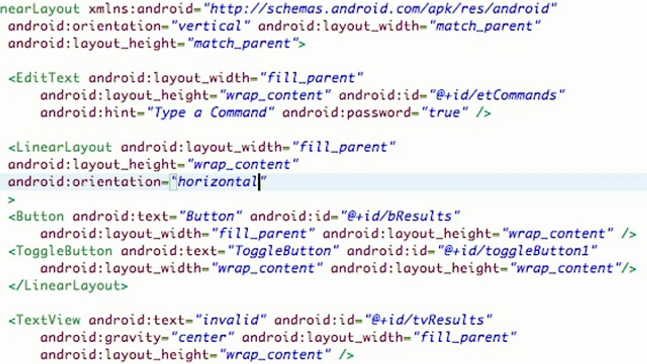 Android Application Development - 23 - XML ToggleButton, WeightSum, and Layout Weight