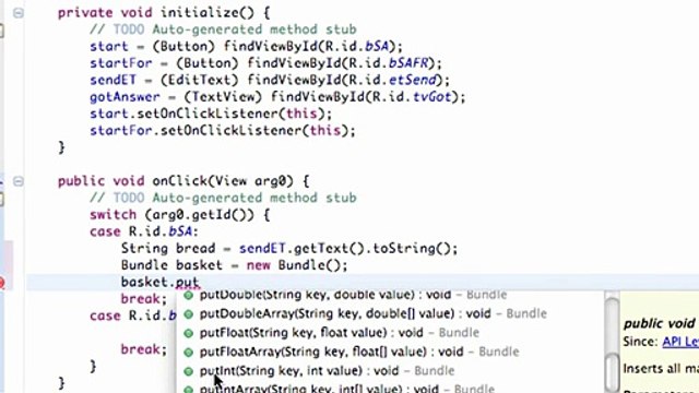 Android Application Development - 47 - Passing a String between Activities
