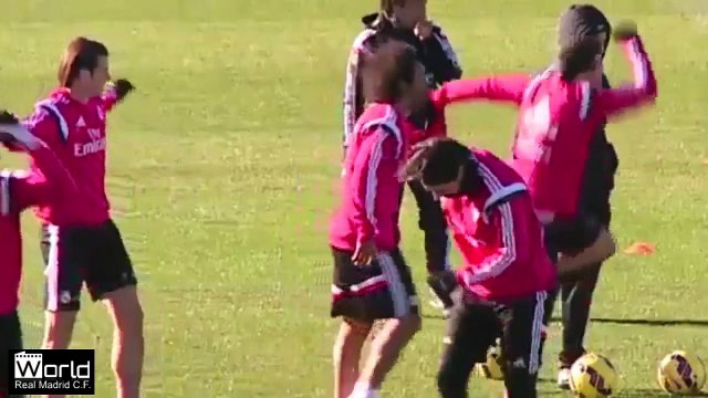 Cristiano Ronaldo Gets Crazy in Real Madrid C.F with Fábio Coentrão in Training 2015