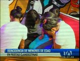 27 menores de edad fueron encontrados en fiestas clandestinas en Quito