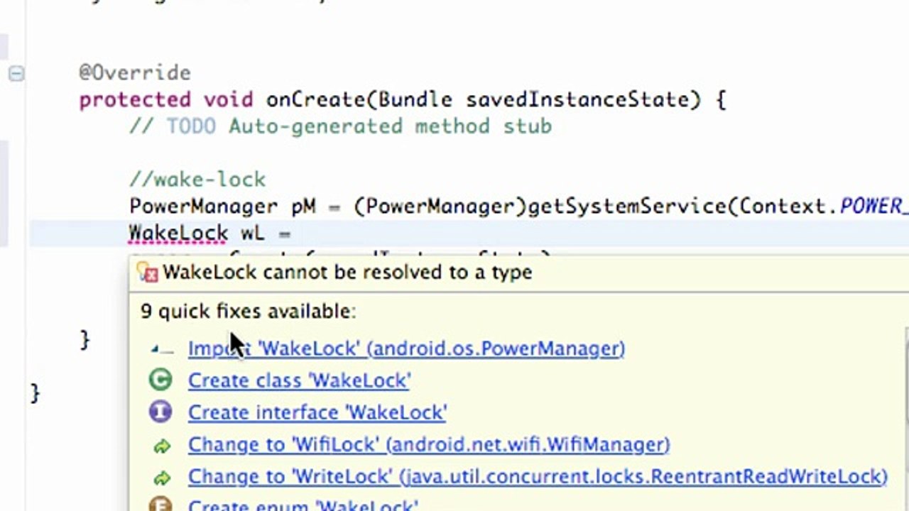 Android Application Development - 78 - WakeLock to keep you app from sleeping