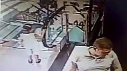 This kid finds his own way to ride the escalator