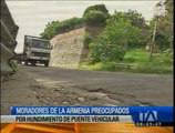 Moradores de La Armenia están preocupados por el hundimiento de puente vehicular