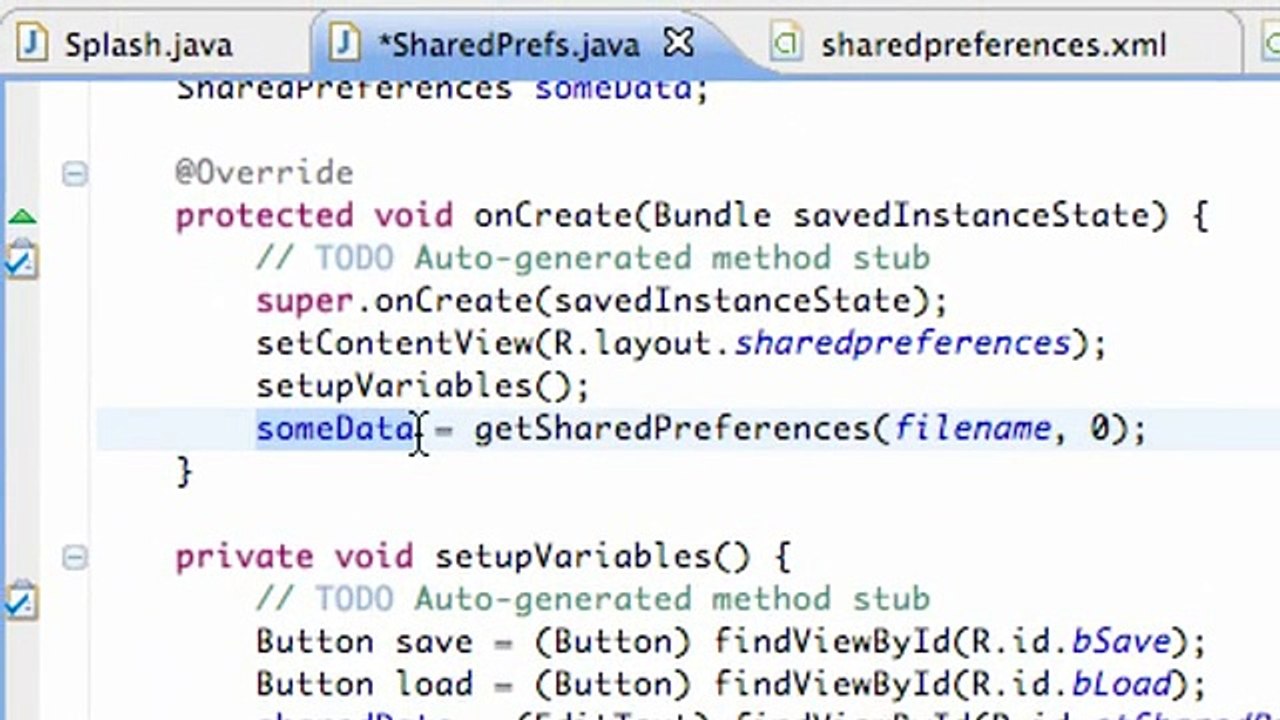Android Application Development - 97 - Loading SharedPreferences Data