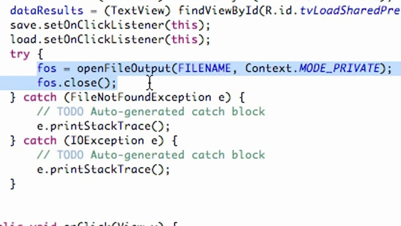 Android Application Development - 99 - Writing Data to File Output Stream