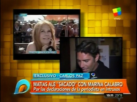 Pronto.com.ar - Matías Alé enojado con Graciela Alfano y Marina Calabró