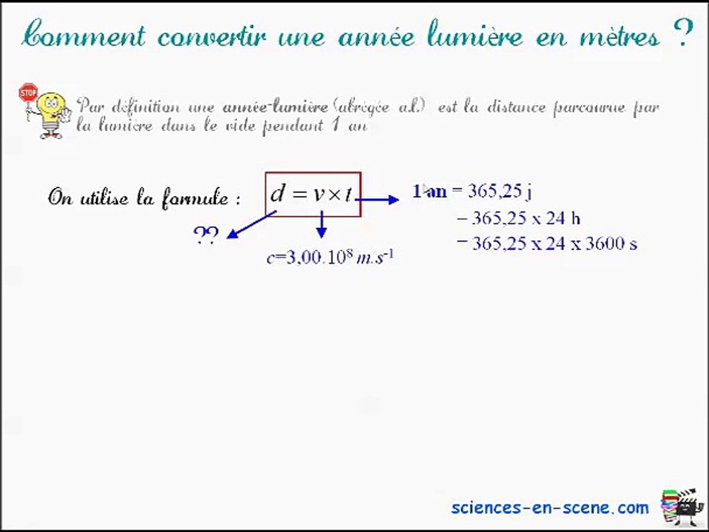 Convertir une année-lumière en mètres - Vidéo Dailymotion